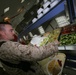 Marine Gunnery Sgt. Serves Himself Salad at Iraq Dining Facility