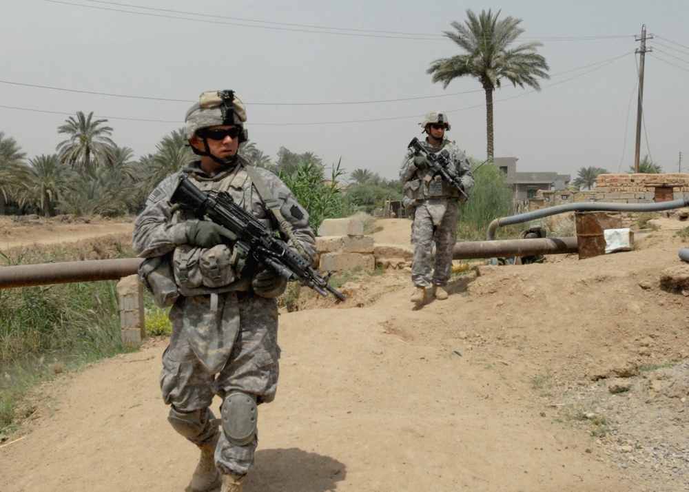 U.S. Soldiers Patrol Taji Market North of Baghdad