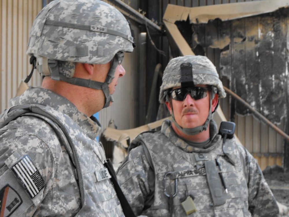 U.S. Soldiers Inspect Damage at Milk Factory in Baghdad