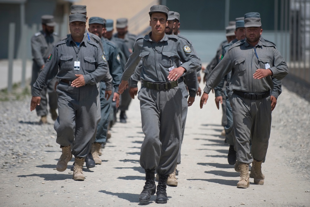 Afghan Police Recruits Train at Central Facility in Kabul