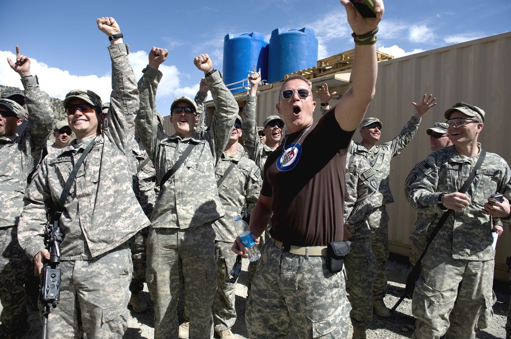 Actors Robert Patrick and Max Martini Cheer on Troops in Afghanistan