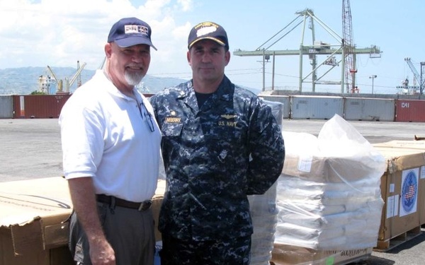 Navy Capt. Lineberry Oversees Donation Handoff in Haiti