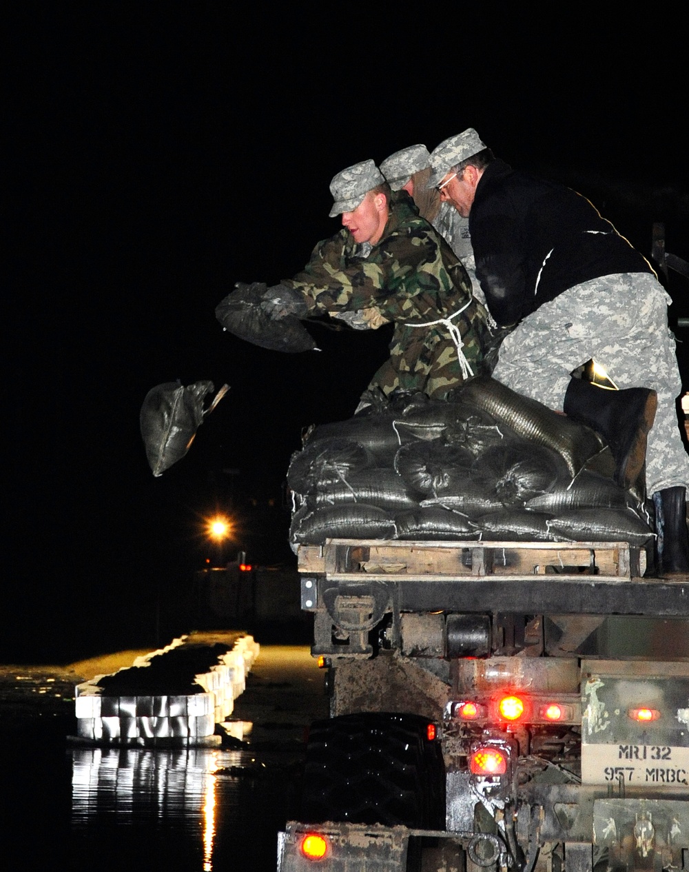 North Dakota National Guard Battles Flooding on County Road