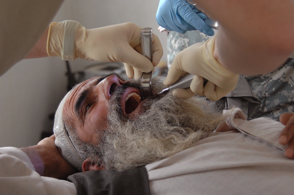 U.S. Troops Provide Dental Care to Afghan Village Elder