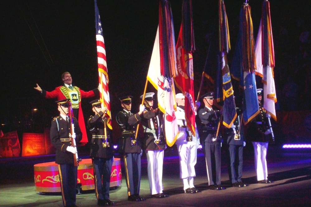 Military Color Guard Kicks Off Circus Celebration for Military Families