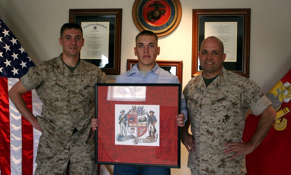 Marines Proudly Display Freedom High School Emblem at Camp Lejeune