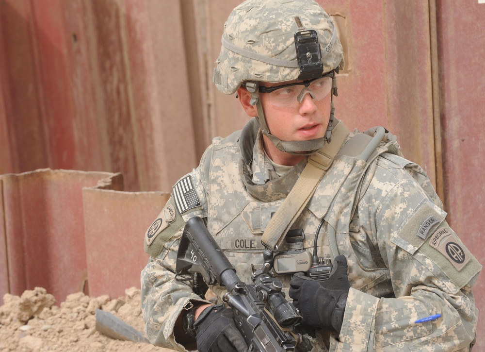 U.S. Army Officer Leads Foot Patrol in Baghdad