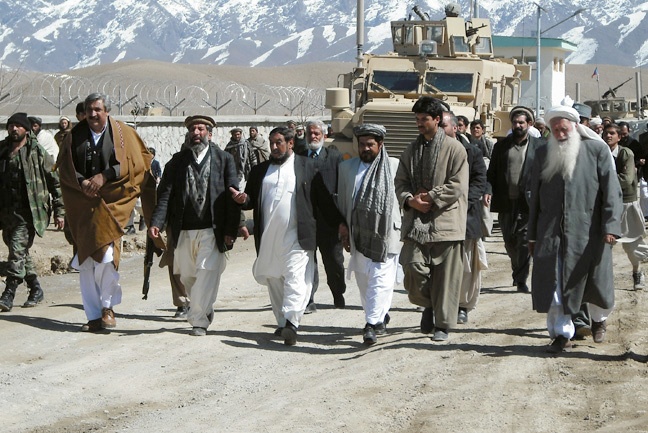 Afghan Officials Tour New District Center in Lowgar Province