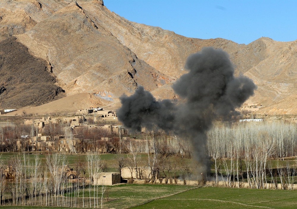 EOD Detonates Roadside Bomb in Afghanistan