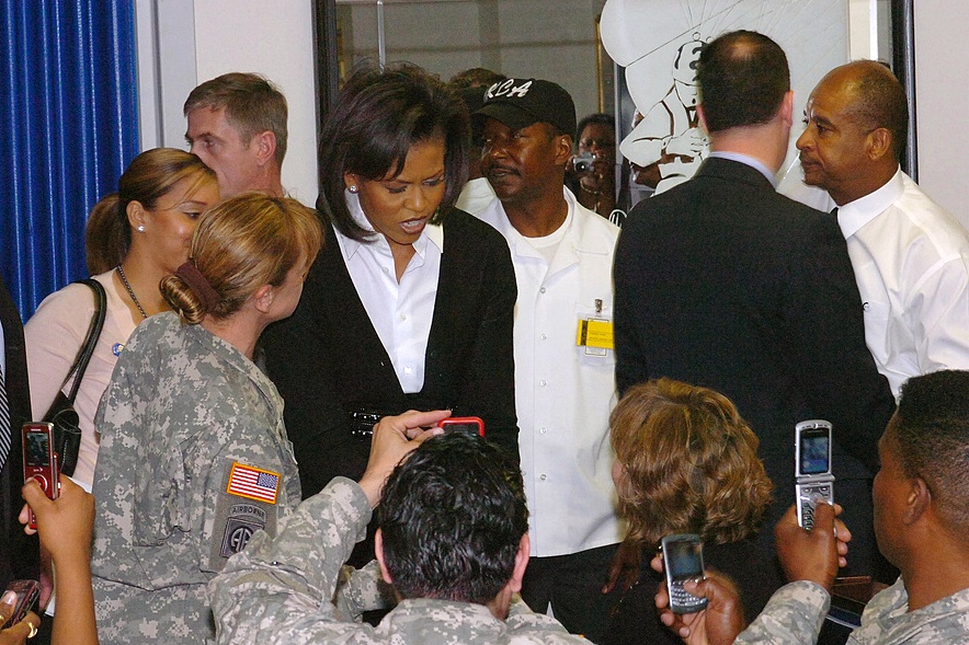 First Lady Michelle Obama Visits Fort Bragg, Meets with Soldiers and Civilians