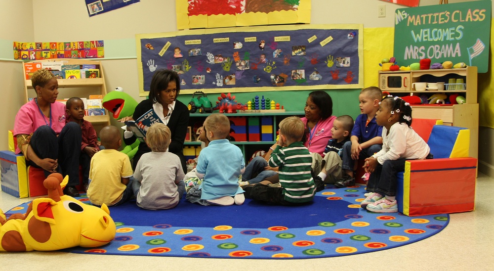 First Lady Michelle Obama Reads to Military Families at Fort Bragg