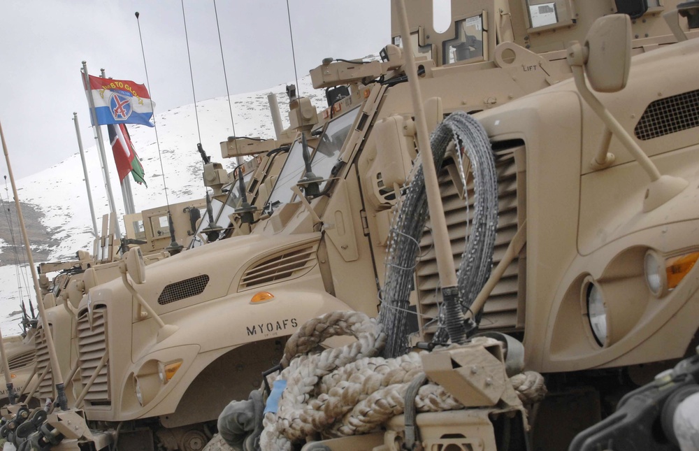 10th Mountain Division Flag Flies at Forward Operating Base in Afghanistan