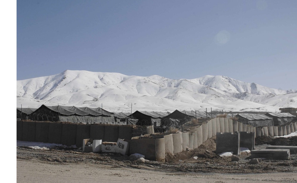 Treacherous Terrain: Forward Operating Base Nestled in Afghanistan's Snowy Mountains