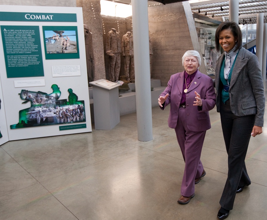 First Lady Michelle Obama Tours Women's Memorial at Arlington National Cemetery