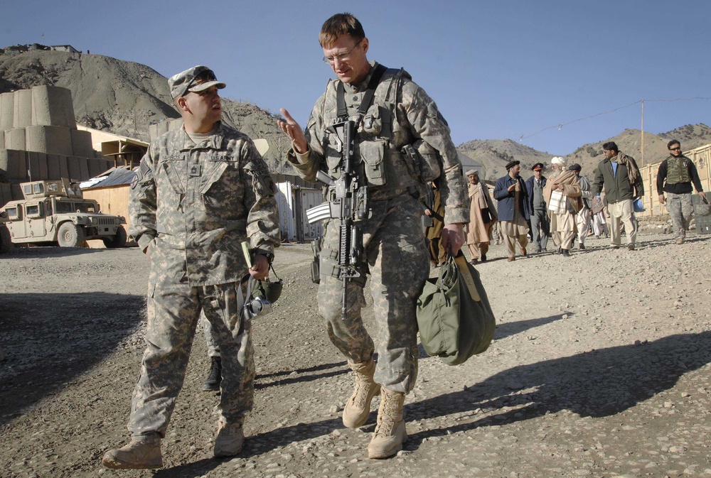 Air Force, Army Leaders Meet with Afghan Officials at Remote Outpost