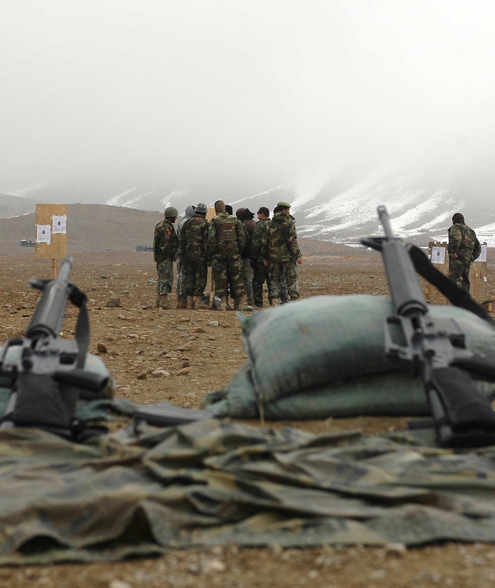 Afghan National Army Trains with NATO Weapons at Forward Operating Base
