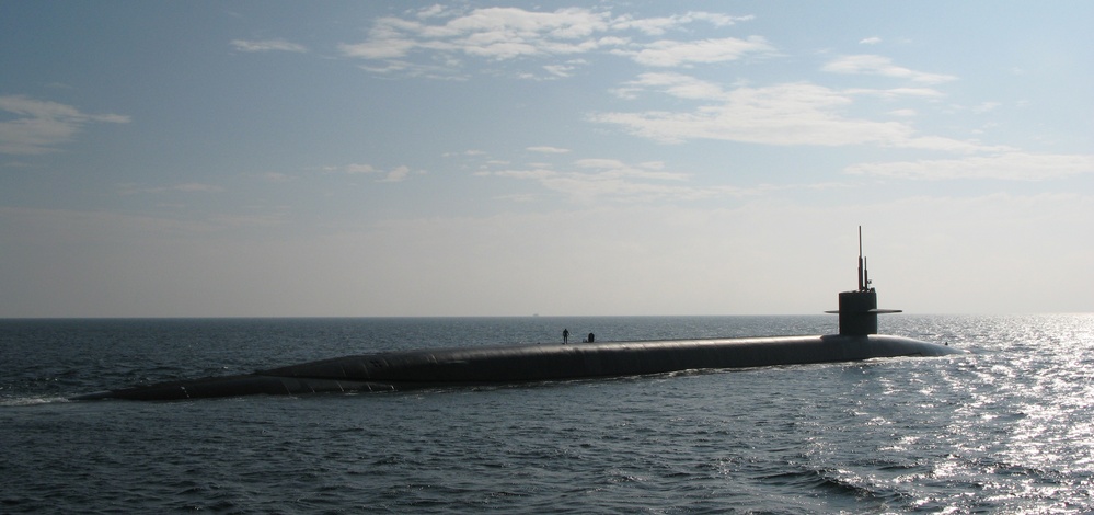 Strategic Missile Submarine USS Maryland Cruises Atlantic