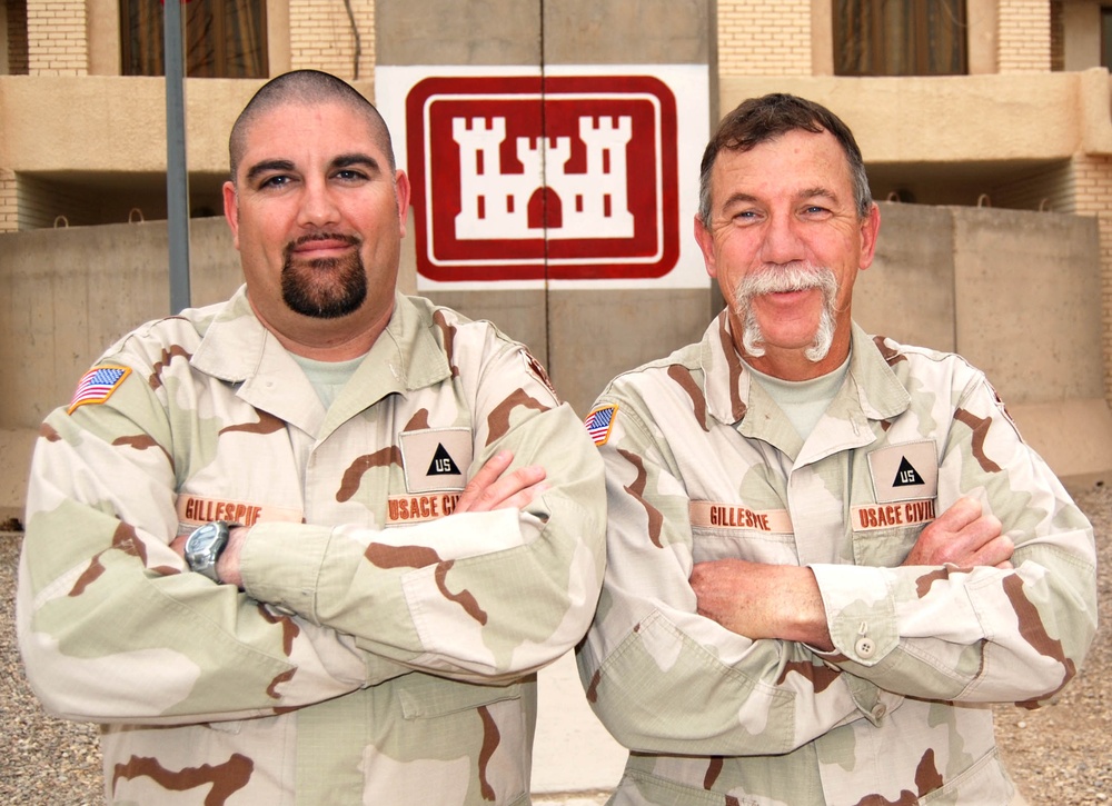 Father-Son Navy Veterans Deployed Together to Oversee Construction in Iraq