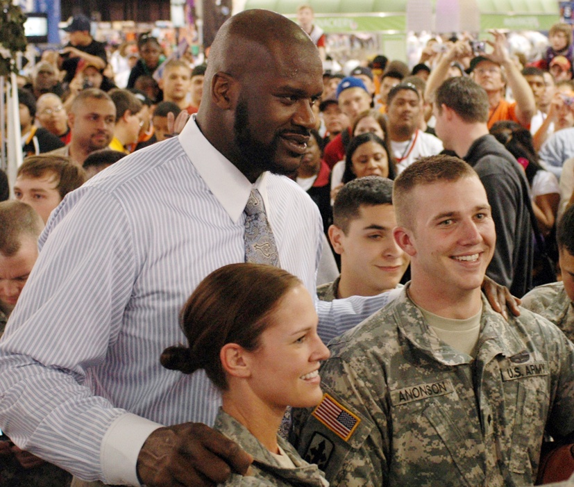 National Guard Members Meet NBA Star Shaquille O'Neal at All-Star Weekend