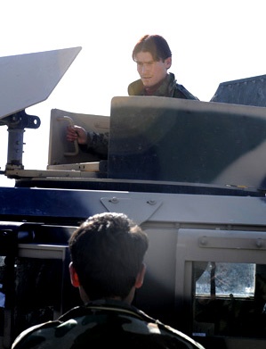 Afghan Soldier Trains on Up-Armored Humvee