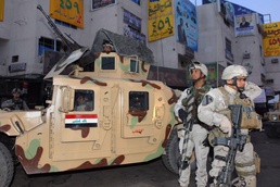 U.S. Army Supports Iraqi Forces at Baghdad Checkpoint