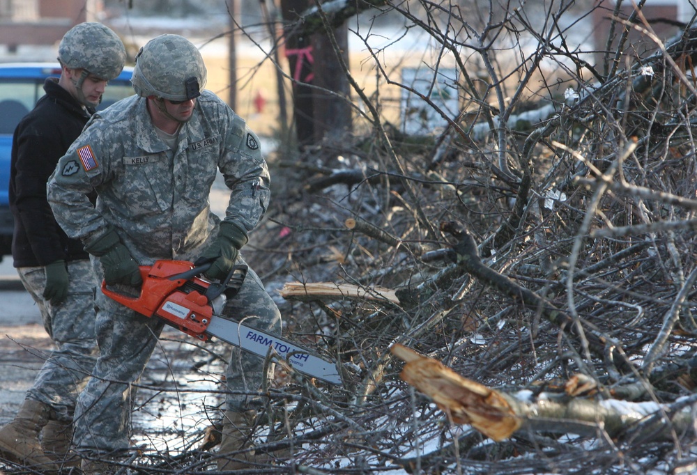 Army Soldiers Clear Debris After Storms in Mayfield, Kentucky