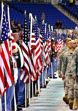 Patriot Guard Riders Honor Returning National Guard Troops