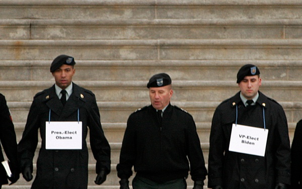 Military Stand-Ins Rehearse 56th Presidential Inauguration at U.S. Capitol