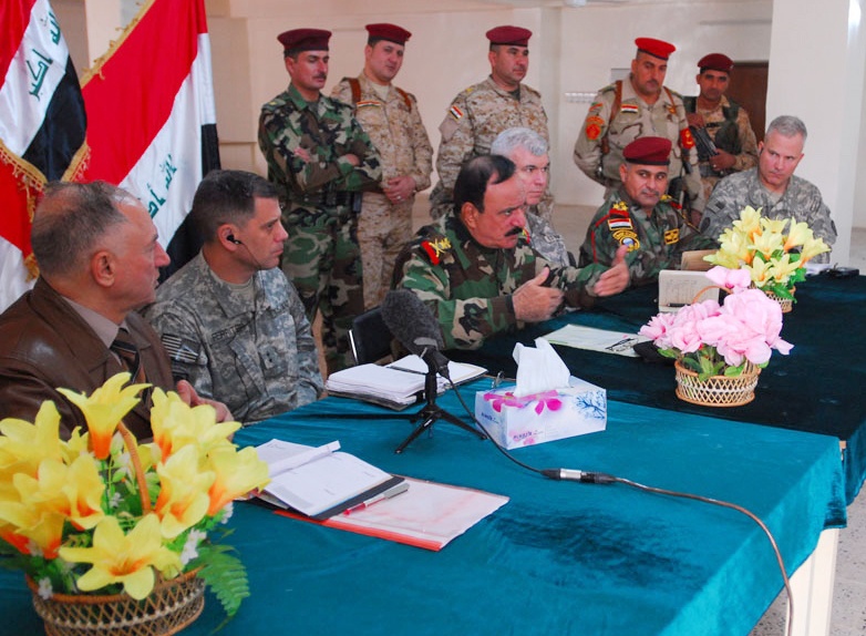 Iraqi Army Commander Leads Meeting at Forward Operating Base in Diyala