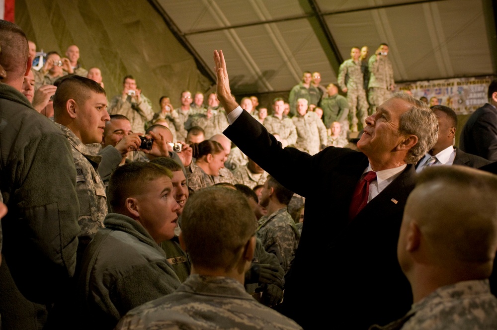 Bush Visits Troops in Afghanistan on Final Overseas Trip as President