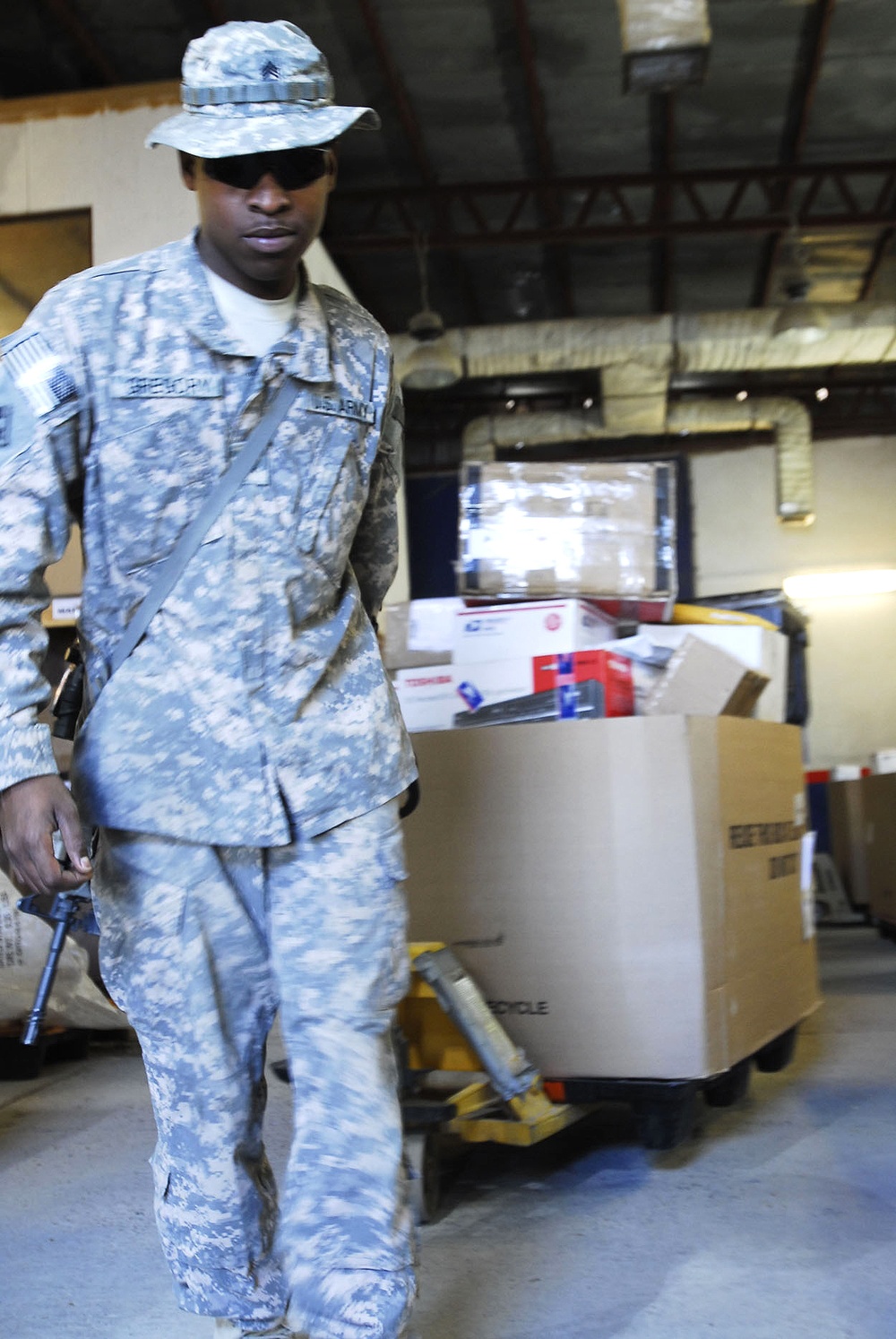 Army Sgt. Handles Mail Delivery at Forward Operating Base in Iraq