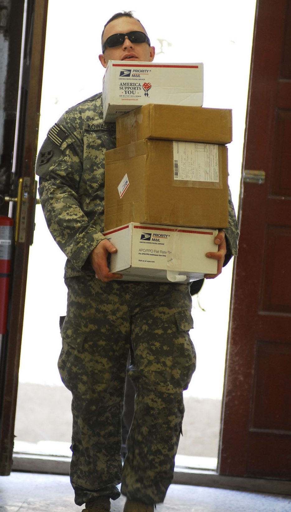 Army Mail Handler Delivers Packages at Forward Operating Base in Iraq
