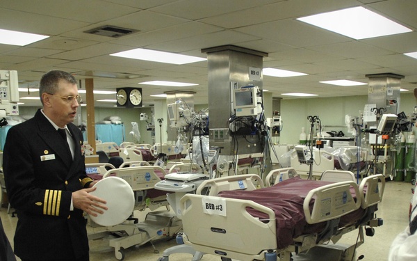 Navy Captain Leads Tour of USNS Mercy Hospital Wards