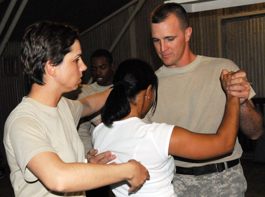Army Sergeants Learn Salsa Moves in Iraq