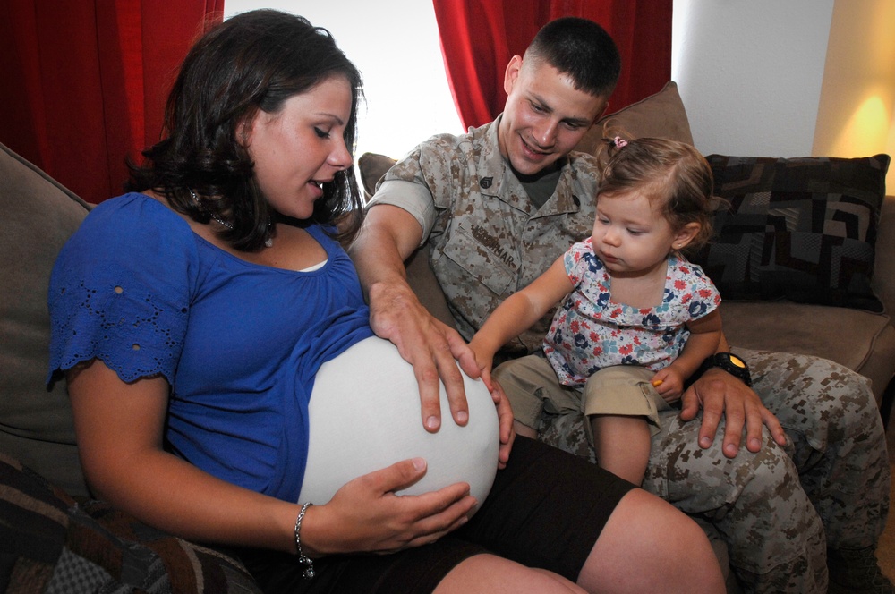 Marine Wounded in Iraq Reunites with Family at Home
