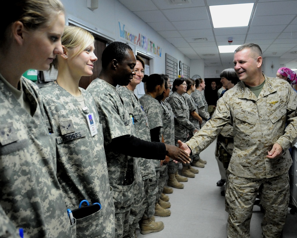 Top U.S. General Visits Wounded Troops at Bagram Airfield