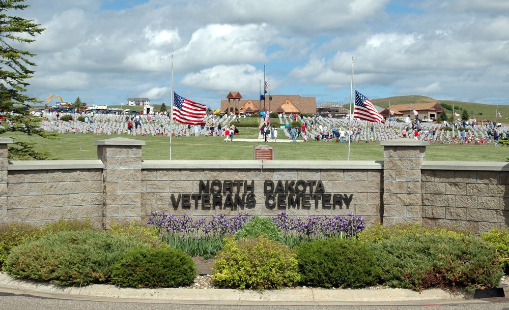 Purple Irises Welcome Visitors to North Dakota Veterans Cemetery
