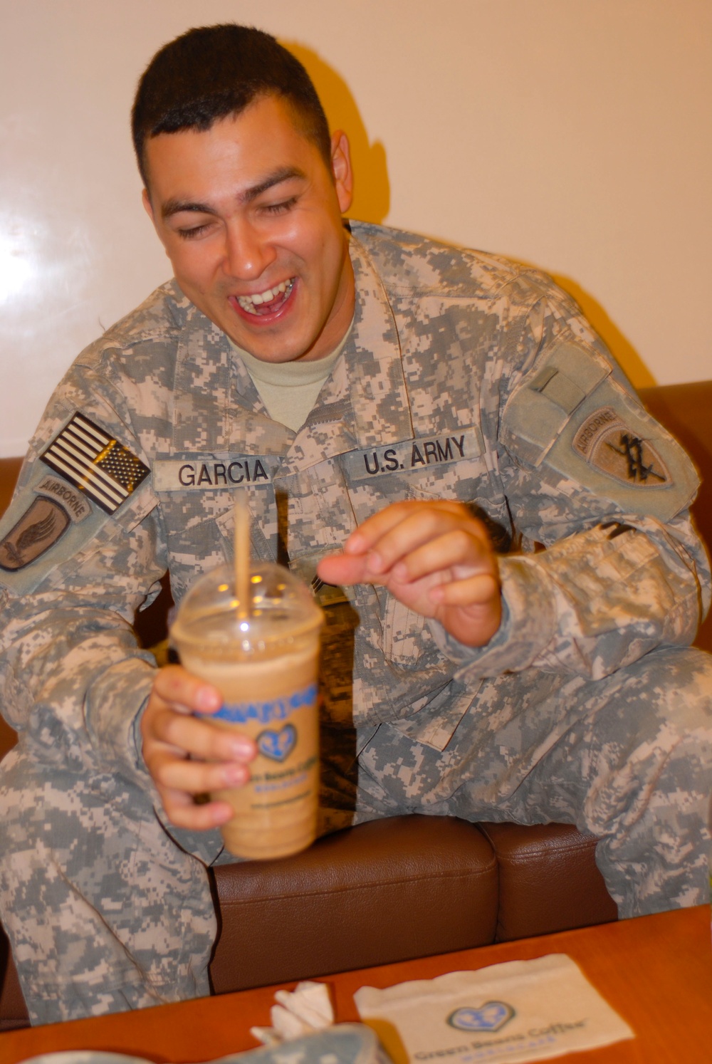Soldier Enjoys Frozen Treat in Iraq