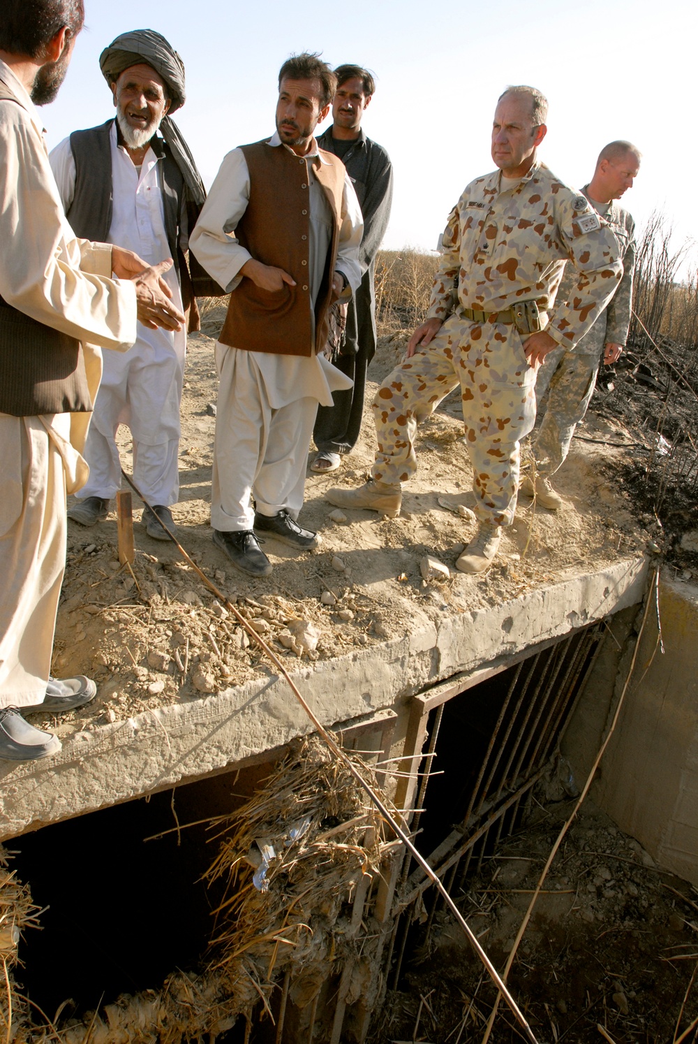 Australian, U.S. Troops Consult Afghan Elders on Flood Control at Bagram Airfield