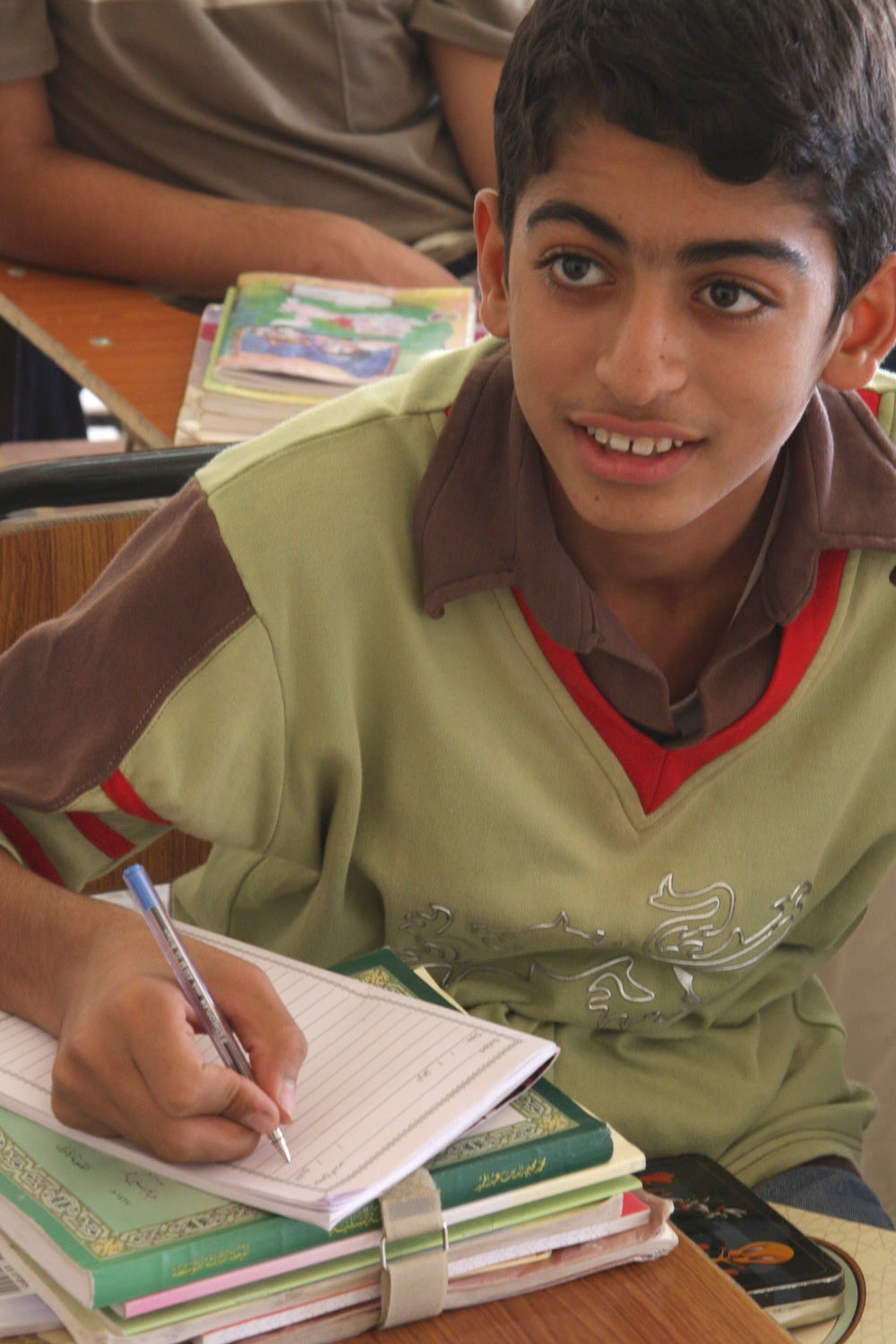Student Listens Intently to Instructor in Tarmiyah, Iraq