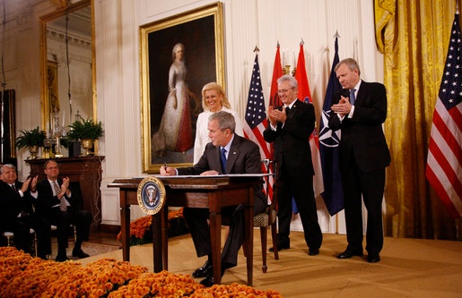 Bush Signs NATO Accession Protocols for Albania and Croatia