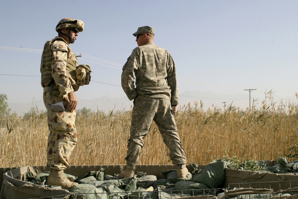 Army Officers Oversee Controlled Burn to Clear Minefield in Afghanistan