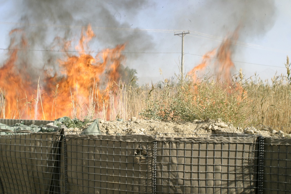 Controlled Burn Clears Way for Demining at Bagram Airfield