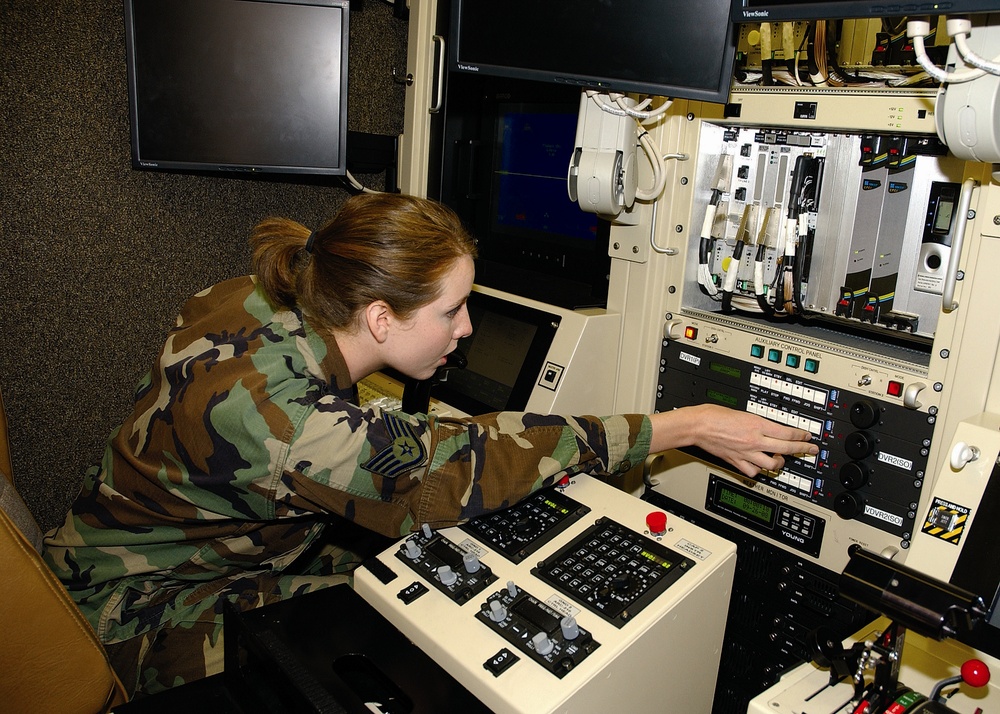 North Dakota Air National Guard Technician Troubleshoots Predator Ground Control Station
