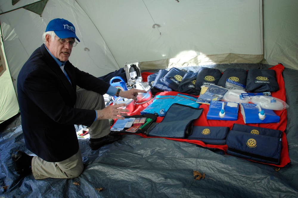Rotary International Distributes Tent and Bedding Kits for Emergency Relief