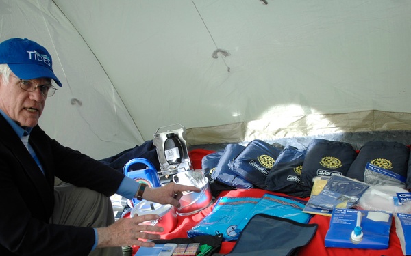 Rotary International Distributes Tent and Bedding Kits for Emergency Relief