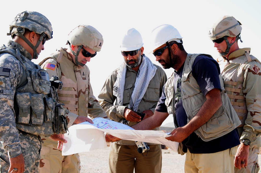 U.S. and Afghan Engineers Collaborate on Afghan Army Garrison Construction in Farah Province