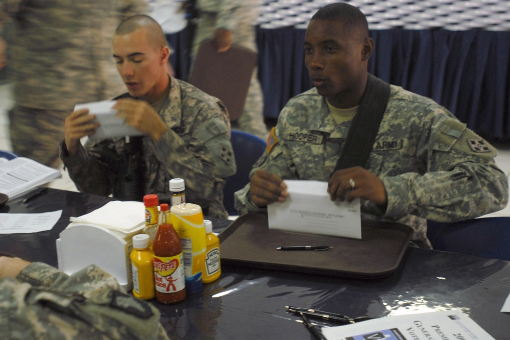 Soldier Casts Ballot from Iraq