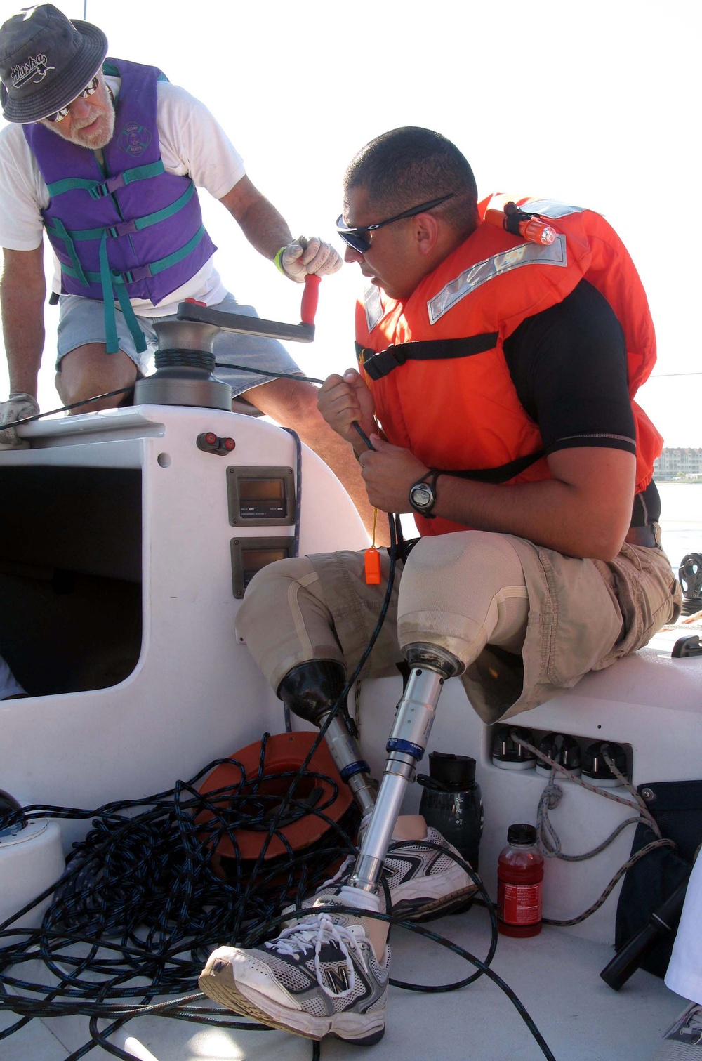 Challenged America Volunteer Teaches Soldier to Sail