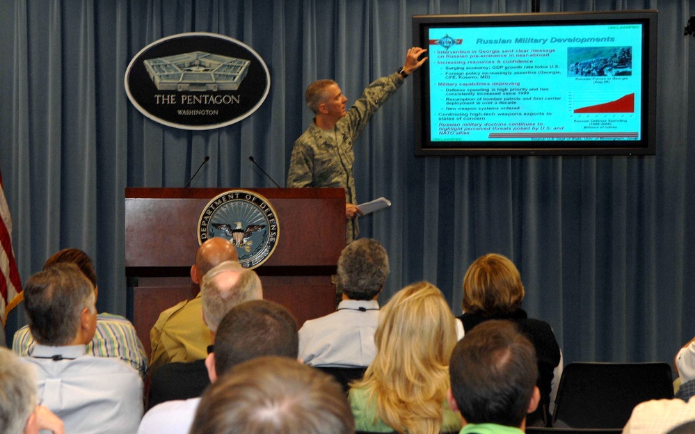 Air Force General Briefs Joint Civilian Orientation Conference on U.S. European Command's Mission